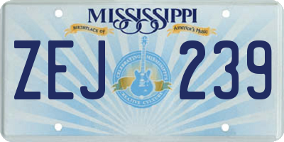MS license plate ZEJ239