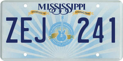 MS license plate ZEJ241