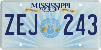 MS license plate ZEJ243
