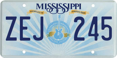 MS license plate ZEJ245