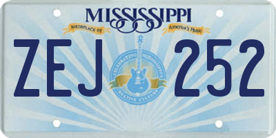 MS license plate ZEJ252