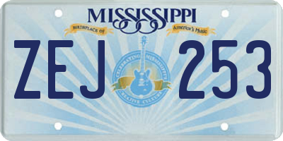 MS license plate ZEJ253