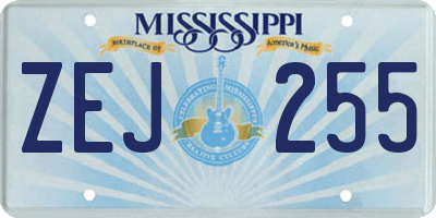 MS license plate ZEJ255