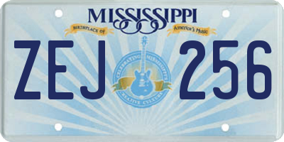 MS license plate ZEJ256