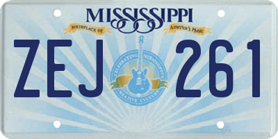 MS license plate ZEJ261