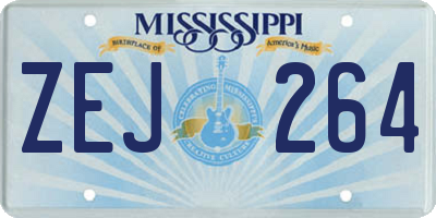 MS license plate ZEJ264