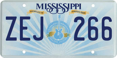 MS license plate ZEJ266