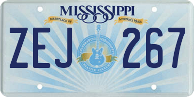 MS license plate ZEJ267