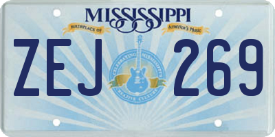 MS license plate ZEJ269