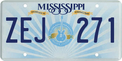 MS license plate ZEJ271