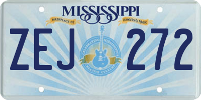 MS license plate ZEJ272