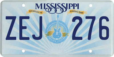 MS license plate ZEJ276