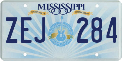 MS license plate ZEJ284