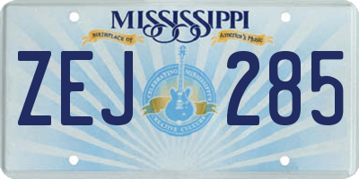 MS license plate ZEJ285