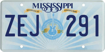 MS license plate ZEJ291
