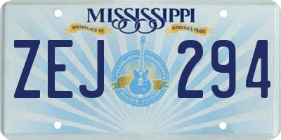 MS license plate ZEJ294