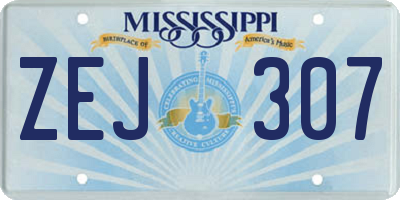 MS license plate ZEJ307