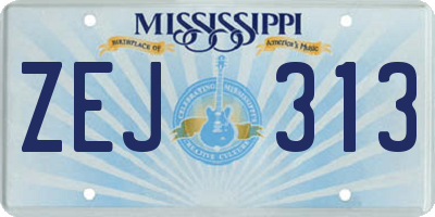 MS license plate ZEJ313