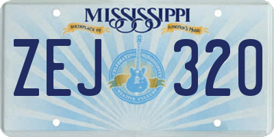 MS license plate ZEJ320