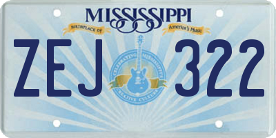MS license plate ZEJ322