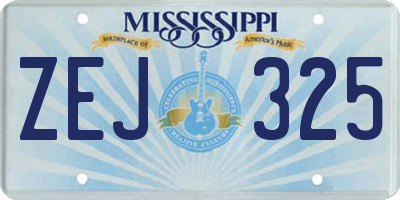 MS license plate ZEJ325