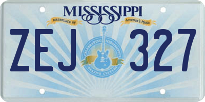 MS license plate ZEJ327