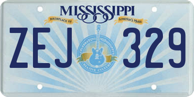 MS license plate ZEJ329