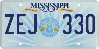 MS license plate ZEJ330