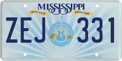 MS license plate ZEJ331