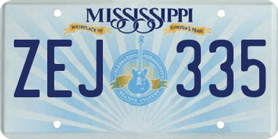 MS license plate ZEJ335