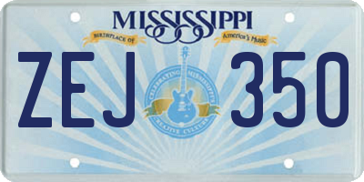 MS license plate ZEJ350