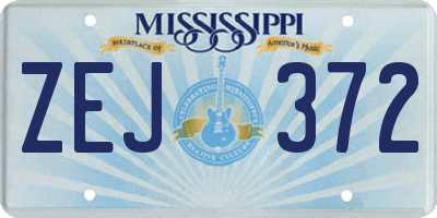 MS license plate ZEJ372