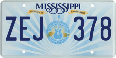 MS license plate ZEJ378