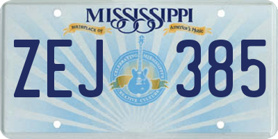 MS license plate ZEJ385