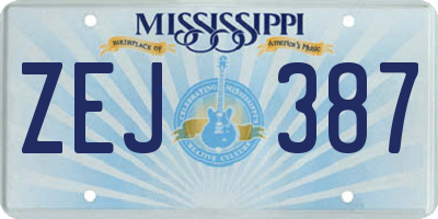 MS license plate ZEJ387