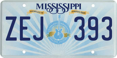 MS license plate ZEJ393