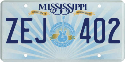 MS license plate ZEJ402