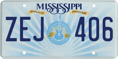 MS license plate ZEJ406