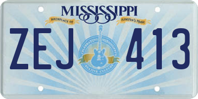 MS license plate ZEJ413