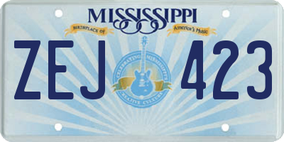 MS license plate ZEJ423