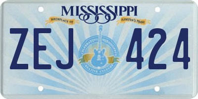 MS license plate ZEJ424