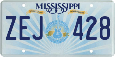 MS license plate ZEJ428