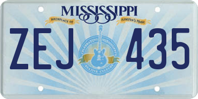 MS license plate ZEJ435