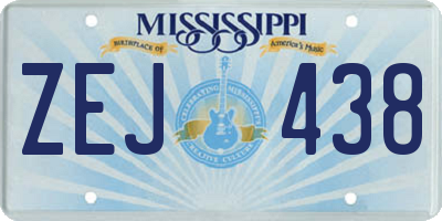 MS license plate ZEJ438