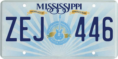 MS license plate ZEJ446