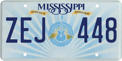 MS license plate ZEJ448