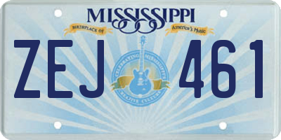 MS license plate ZEJ461