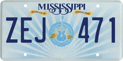 MS license plate ZEJ471