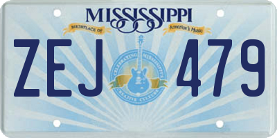 MS license plate ZEJ479