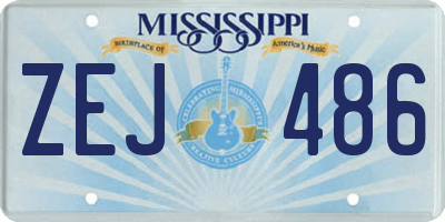 MS license plate ZEJ486